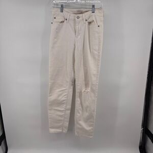 Signature‎ Levi Strauss Mid-Rise Slim Cuffed Distressed Ivory Jeans